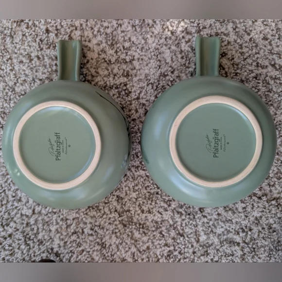 Pfaltzgraff Winterwood Chickadees Soup Bowls Set Of 2 Green - Picture 5 of 5